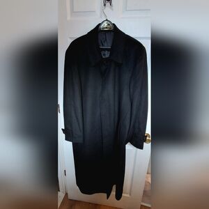 Pronto Moda Cashmere & Super 140’s Wool Coat | Black 46L​Descr